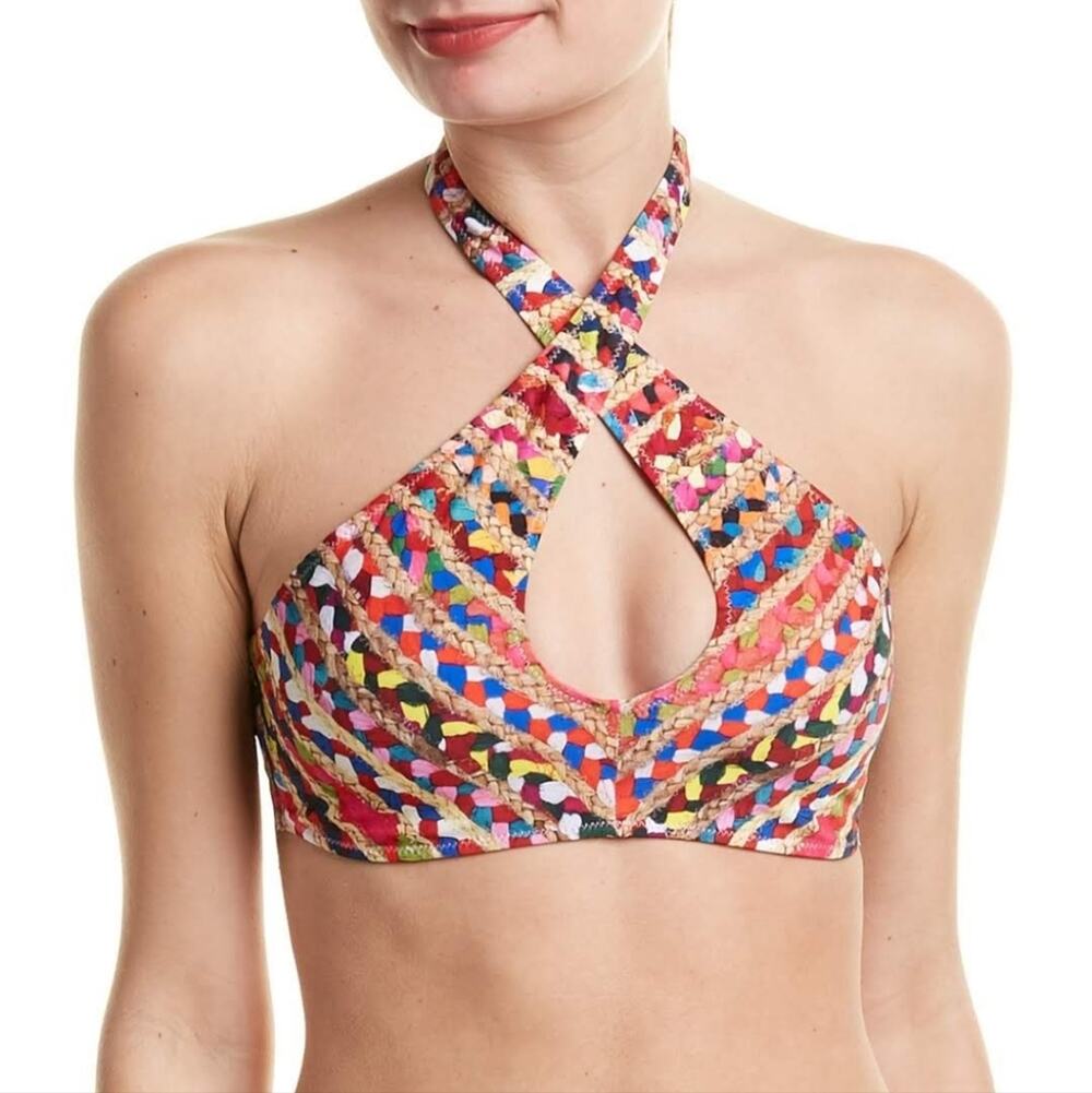 Sam Edelman Braided Raffia Bikini Top size XS